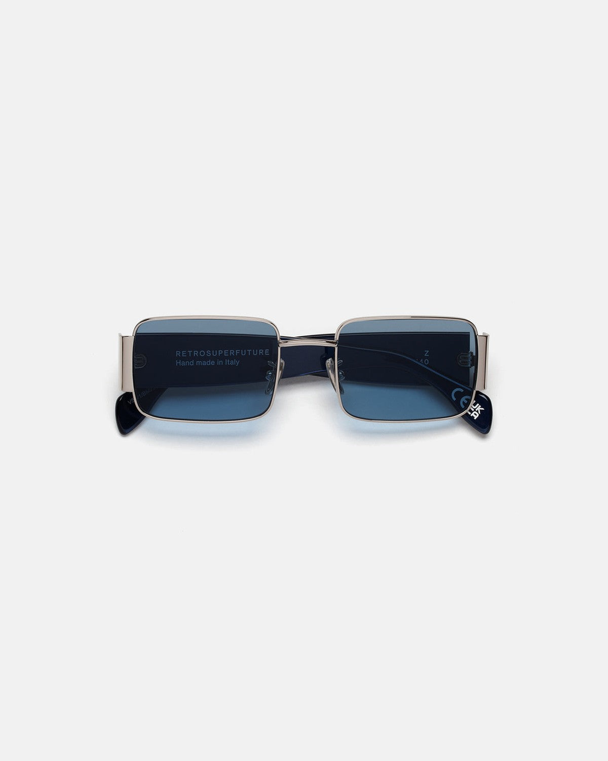Retrosuperfuture Z Metallic Blue Shiny Silver Metal with Metallic Blue Temples / Baby Blue