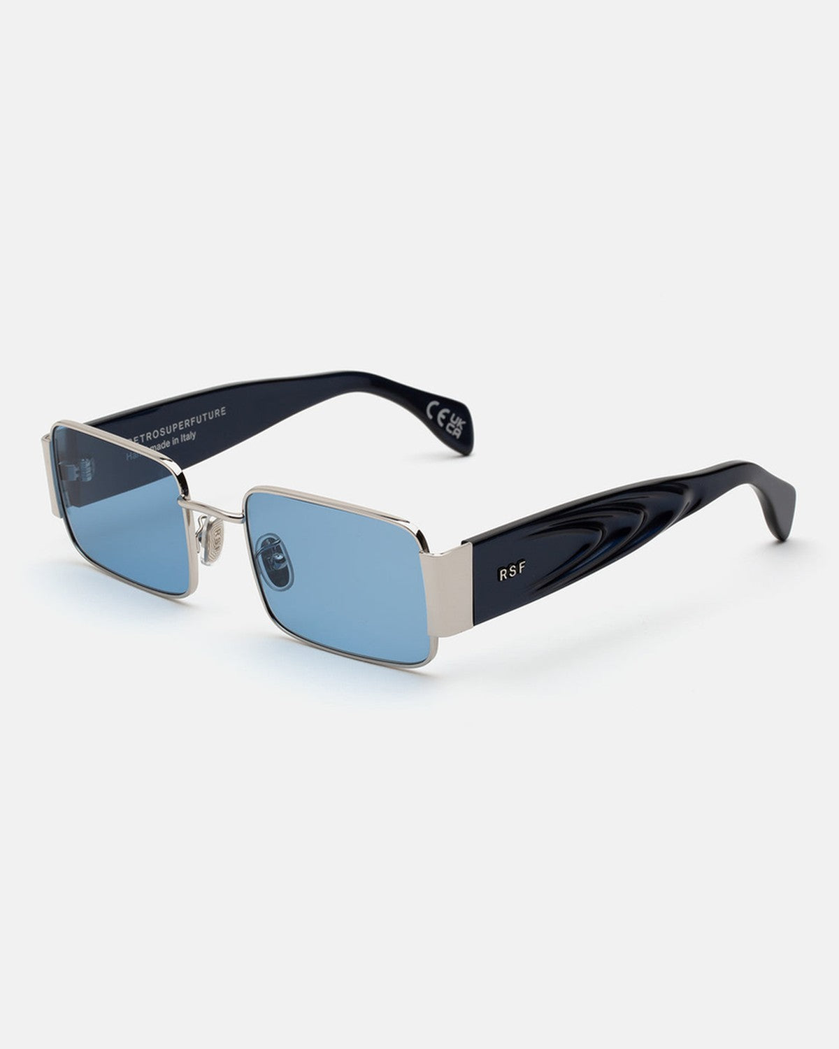 Retrosuperfuture Z Metallic Blue Shiny Silver Metal with Metallic Blue Temples / Baby Blue