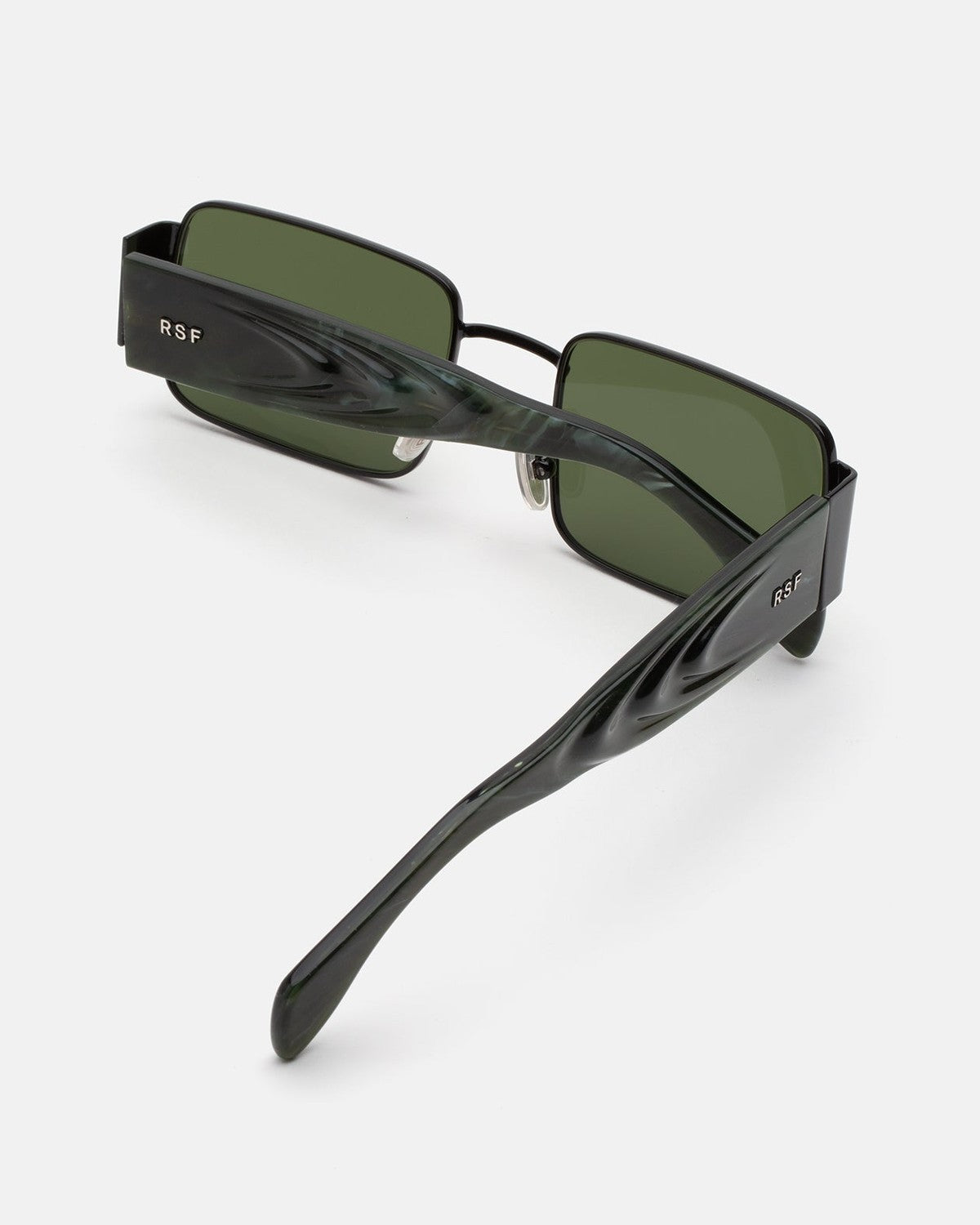 Retrosuperfuture Z Tartaruga Black Metal with Green Stone Acetate Temples / Dark Green