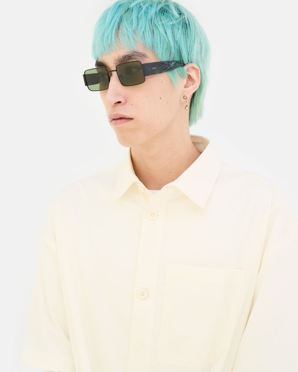 Retrosuperfuture Z Tartaruga Black Metal with Green Stone Acetate Temples / Dark Green