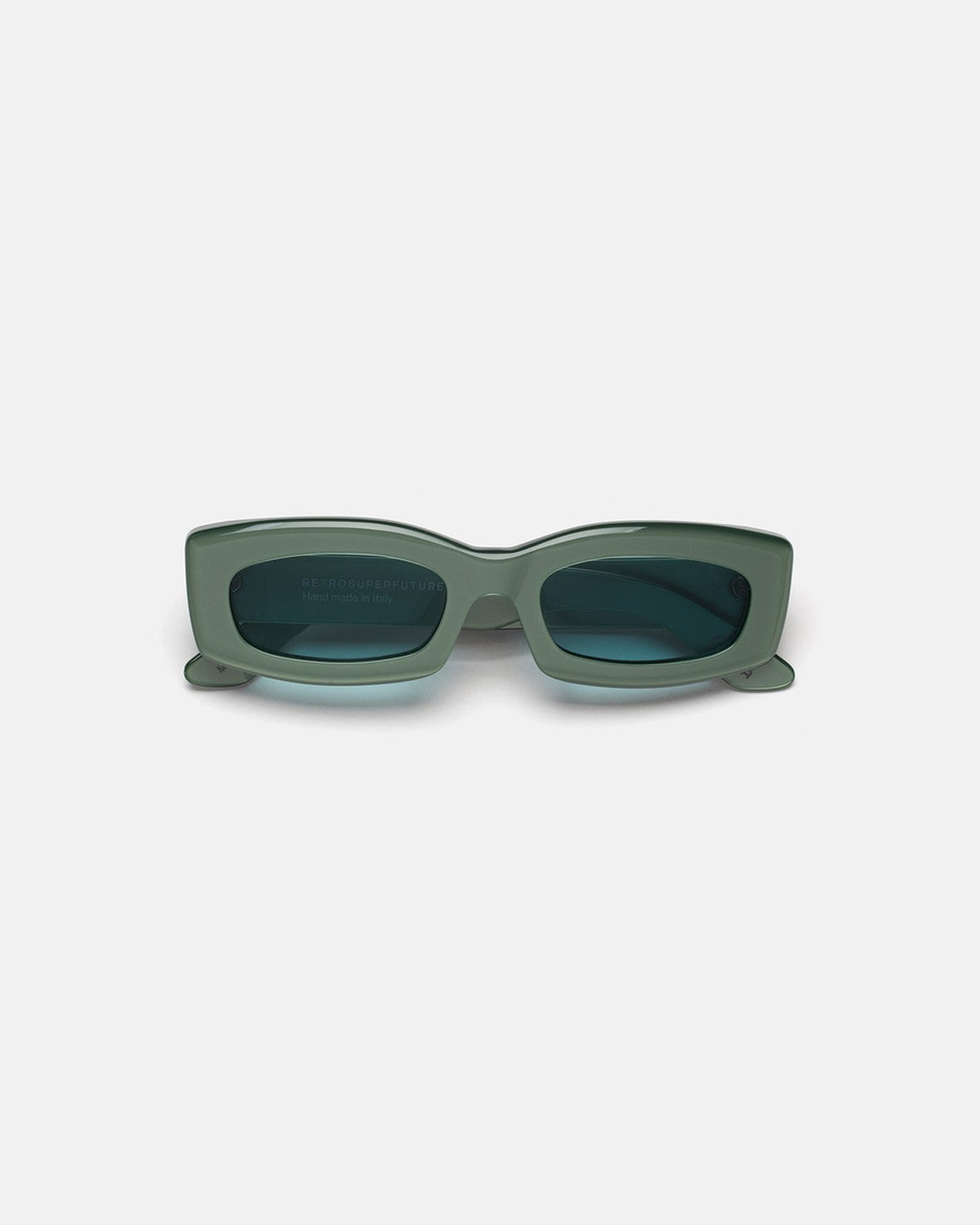 Front view of RETROSUPERFUTURE Zaga Metallic Mint sunglasses.