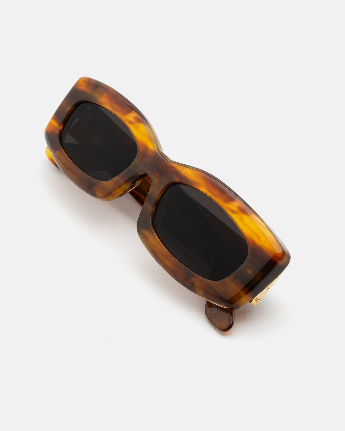 Overhead view of folded RETROSUPERFUTURE Zaga Tangeri sunglasses.