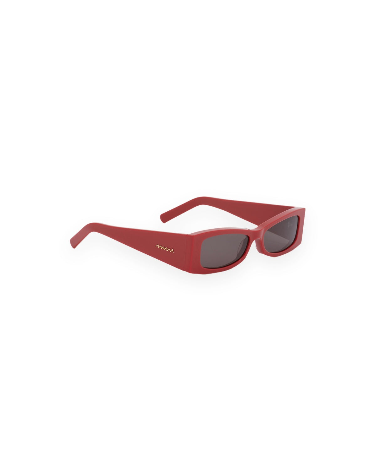 Angle view of MARNI Zokoa Red sunglasses.